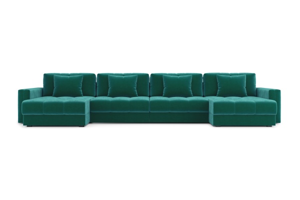 Диван п-образный тик-так Монарх М2О2 изумрудный